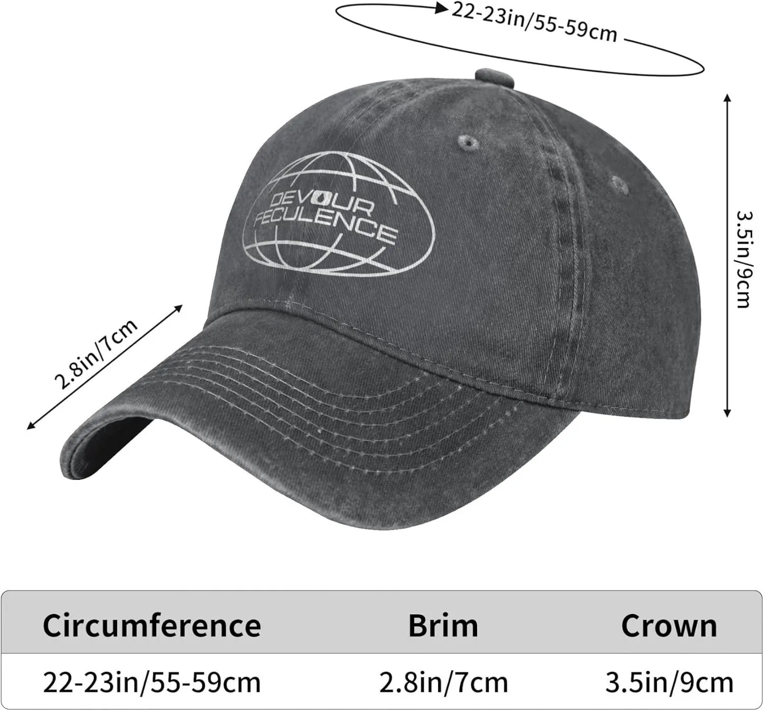 Devour Feculence Hat for Men Black Women Funny Humor Baseball Caps for Dad Humor