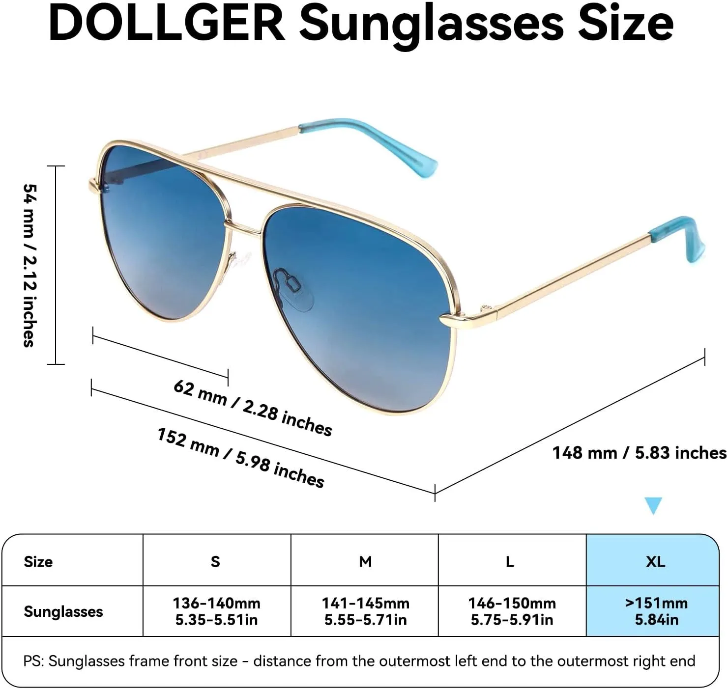 Dollger Polarized Oversized Aviator Sunglasses for Women Men Retro Trendy Lightweight Metal Frame UV Protection Sun Glasses