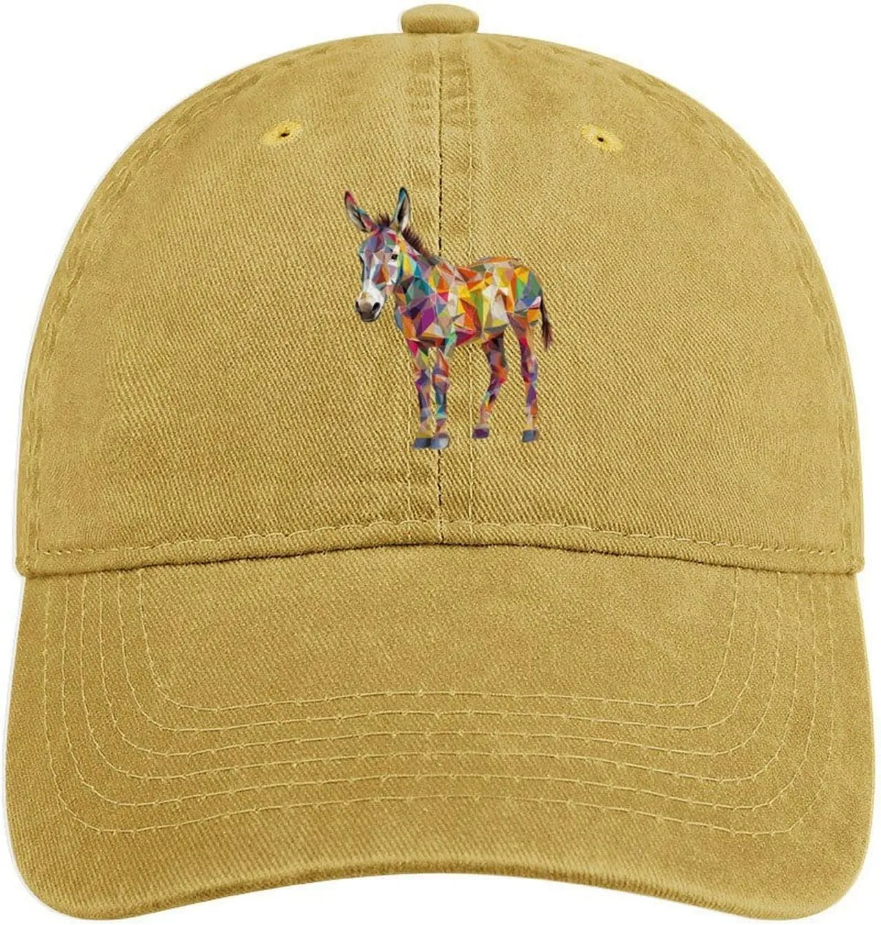 Donkey Geometric Graphic Animal Art Cotton Baseball Cap Classic Golf Dad Hat Adjustable Trucker Hats Printing Plain Cap