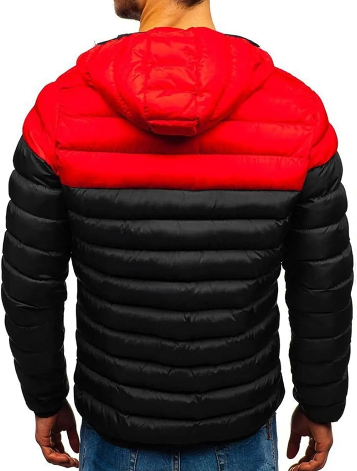 Down Jacket Men Winter Jackets Packable Lightweight Jacket Long Sleeve Zip Up Fuzzy Winter Jackets with Hood