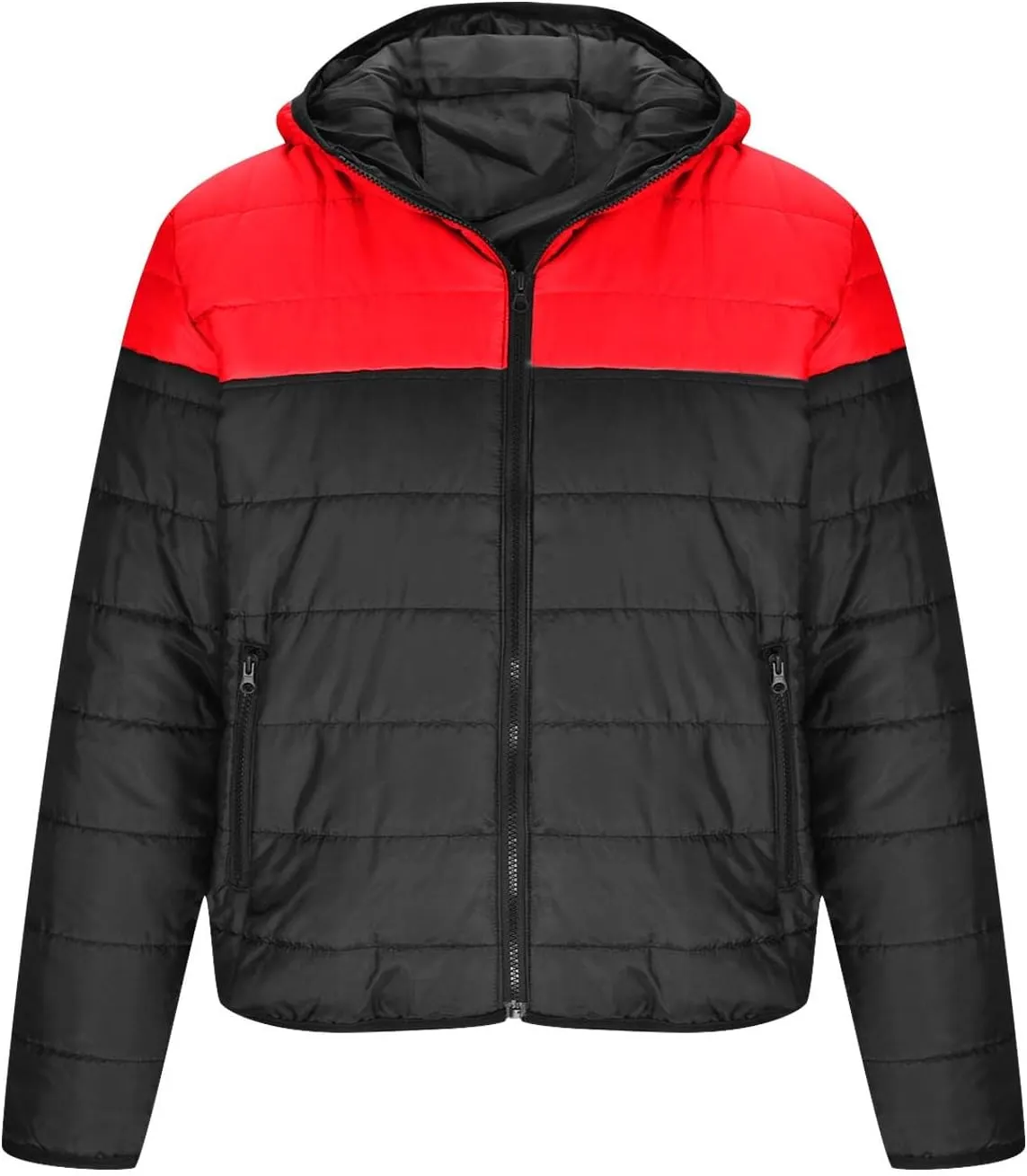 Down Jacket Men Winter Jackets Packable Lightweight Jacket Long Sleeve Zip Up Fuzzy Winter Jackets with Hood