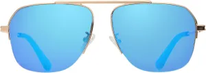 DUCO Retro Aviator Sunglasses for Mens Womens Semi-Rimless Non-Polarized Trendy Sun Glasses Metal Frame for Driving DC3035