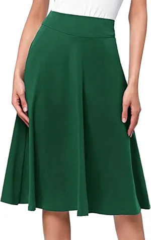 Elastic High Waist Floral Print Boho Maxi Skirt Women Tiered Pleated Flowy Long Summer Beach Skirt