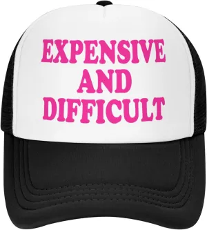 Expensive and Difficult Trucker Hat for Men Women Humor Funny Hats Mesh Funny Baseball Cap Black Trucker Hat