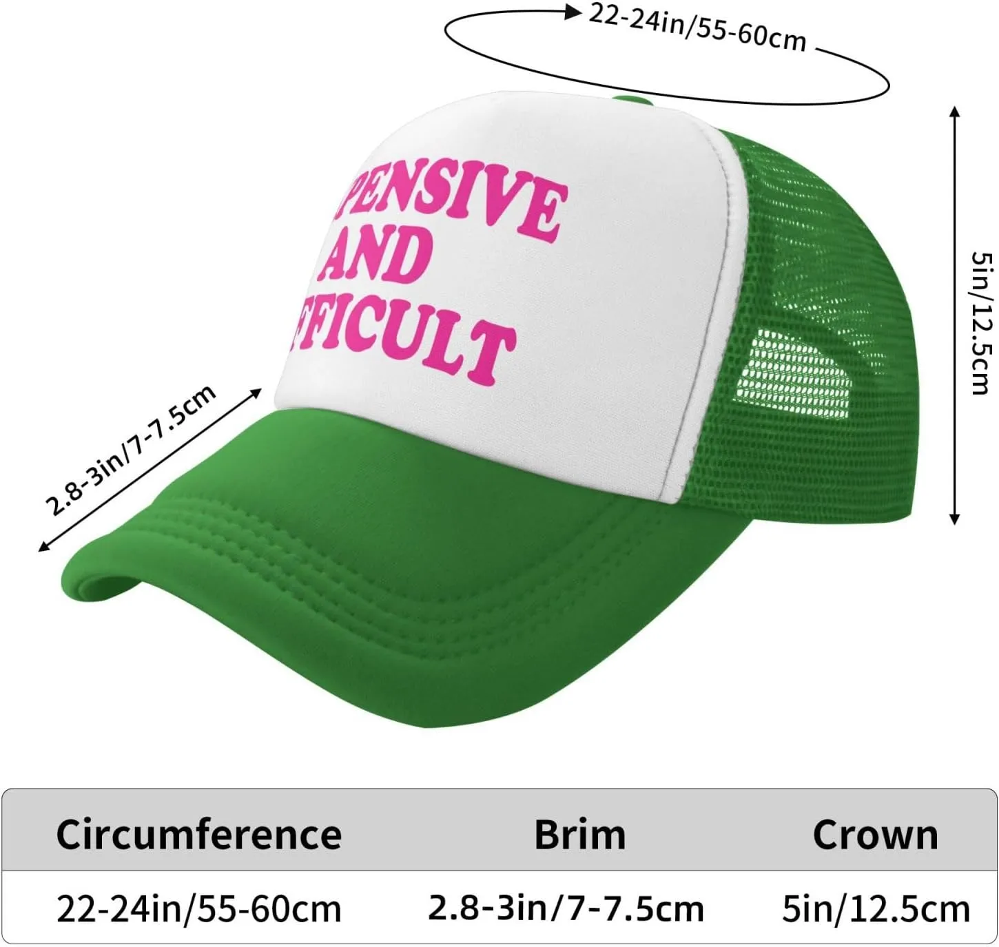 Expensive and Difficult Trucker Hat for Men Women Humor Funny Hats Mesh Funny Baseball Cap Black Trucker Hat