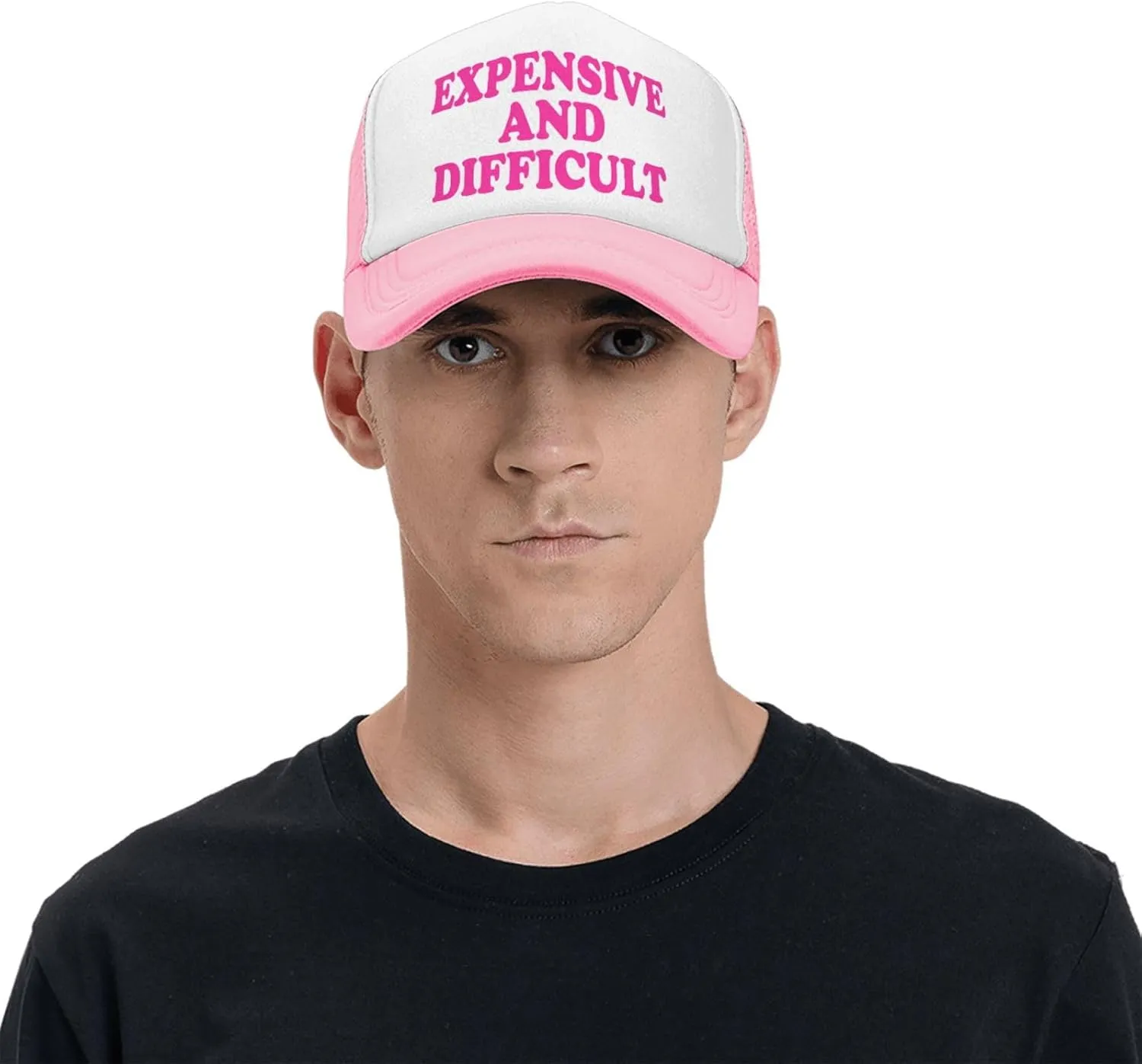 Expensive and Difficult Trucker Hat for Men Women Humor Funny Hats Mesh Funny Baseball Cap Black Trucker Hat
