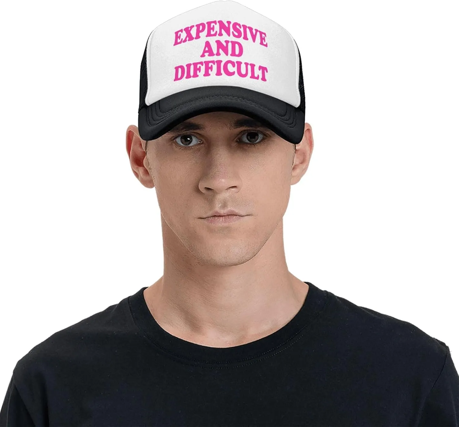 Expensive and Difficult Trucker Hat for Men Women Humor Funny Hats Mesh Funny Baseball Cap Black Trucker Hat