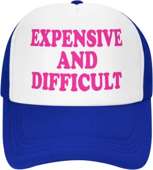 Expensive and Difficult Trucker Hat for Men Women Humor Funny Hats Mesh Funny Baseball Cap Black Trucker Hat