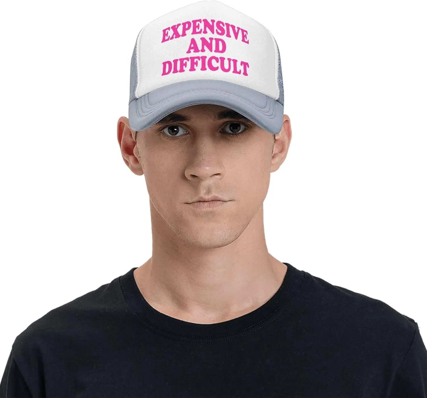 Expensive and Difficult Trucker Hat for Men Women Humor Funny Hats Mesh Funny Baseball Cap Black Trucker Hat