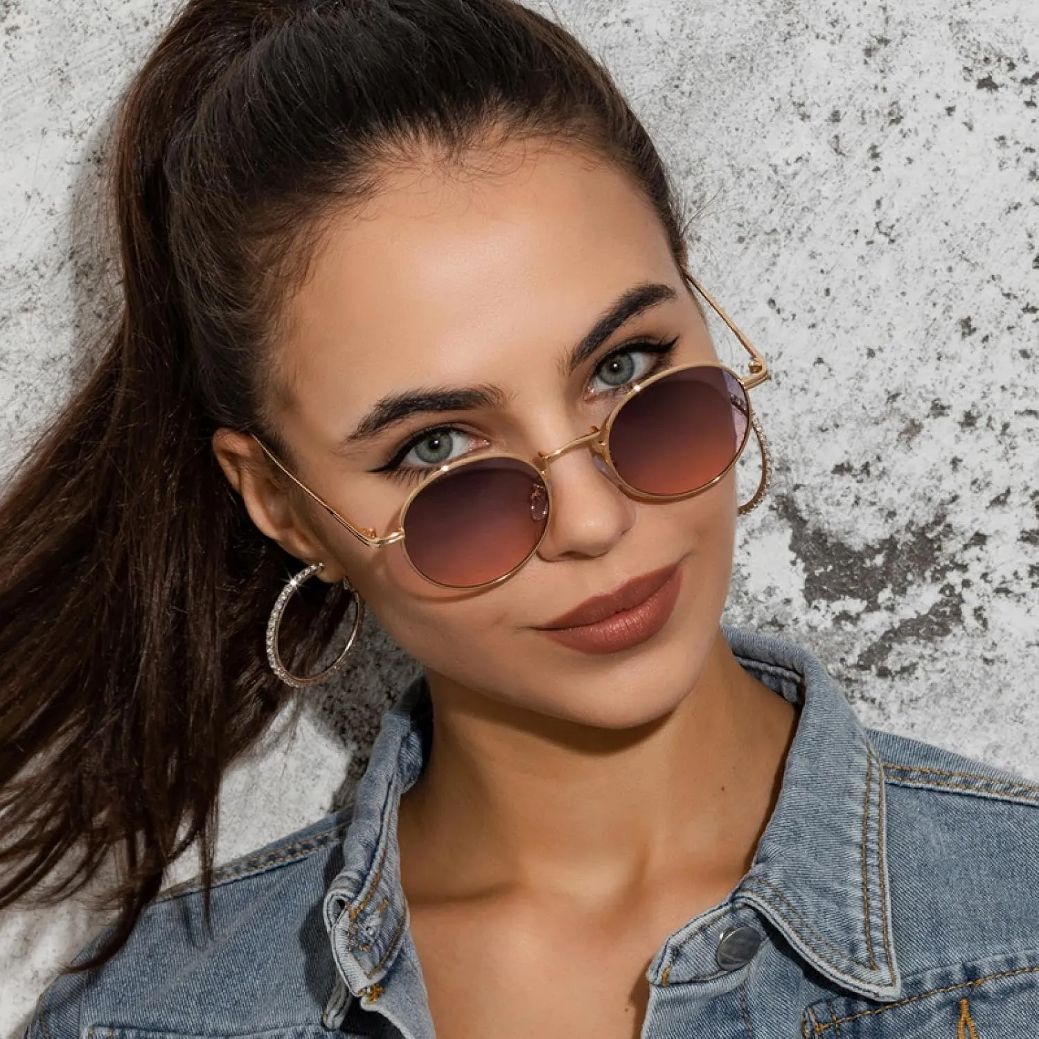 Fashion Round Vintage Sunglasses for Women Men Gradient Retro Alloy