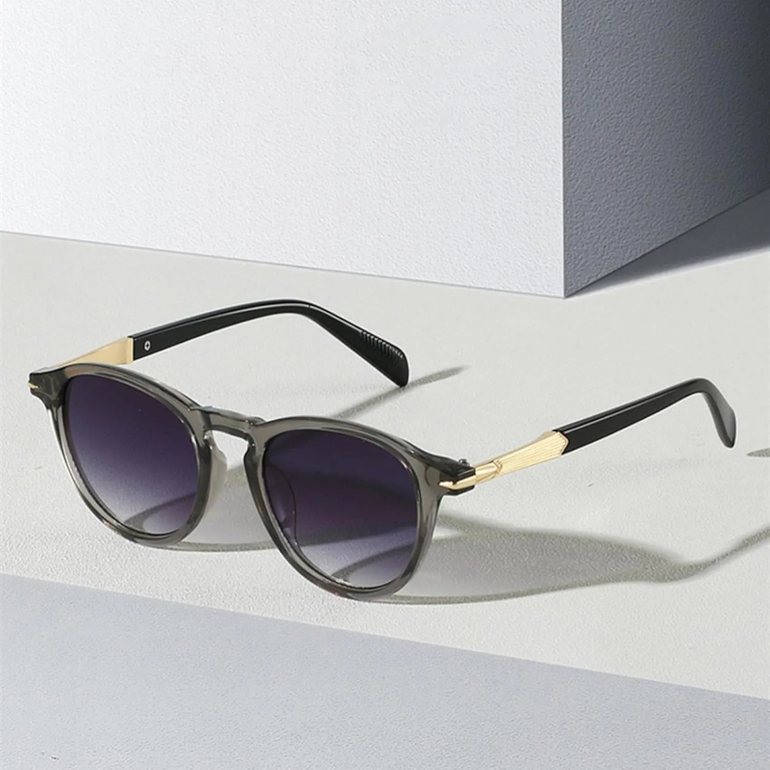 Fashion Round Women Gradient Sunglasses Uv400 Vintage Men Punk