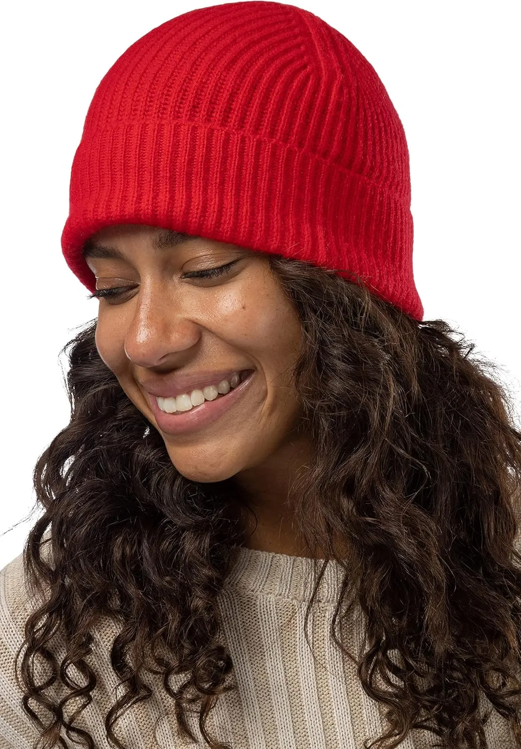 Fishers Finery Women's 100% Cashmere Cuffed Beanie