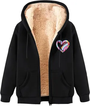 Fleece Hoodie for Men Warm Full Zip Sherpa Lined Warm Sweatshirts Jacket Athletic Hoodies Coats Winter Jacket