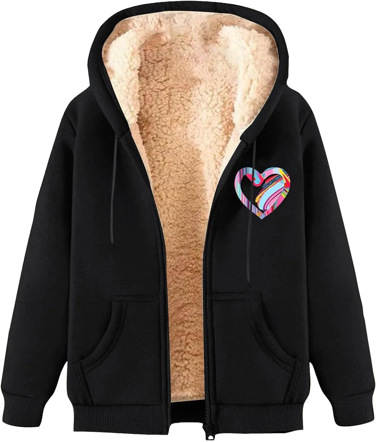 Fleece Hoodie for Men Warm Full Zip Sherpa Lined Warm Sweatshirts Jacket Athletic Hoodies Coats Winter Jacket