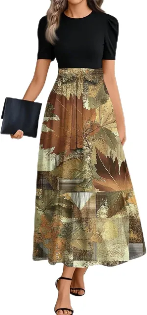 Floral Summer Dresses for Women- 2025 Business Causal Teacher Flowy Maxi Dress Empire Waist Church Modest Dresses
