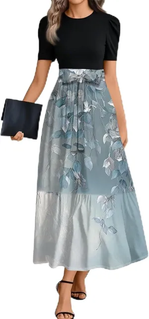Floral Summer Dresses for Women- 2025 Business Causal Teacher Flowy Maxi Dress Empire Waist Church Modest Dresses