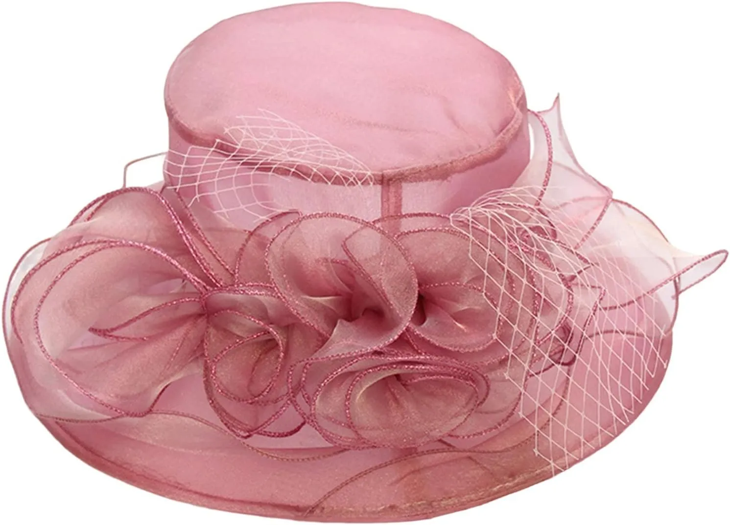 Flower Sun Hats for Women Wide Brim Lace Bucket Hat Summer Beach Seaside Holiday Hat Elegant Wedding Guest Dress Hat