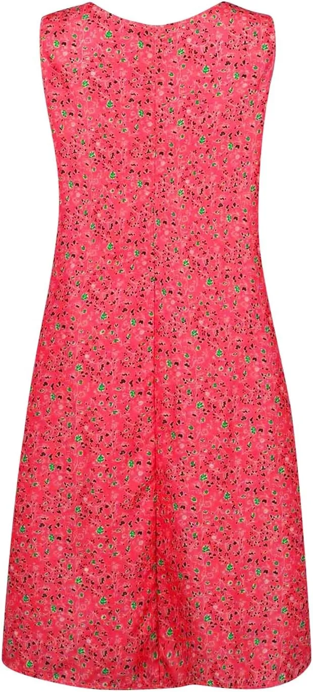 Flowy Dresses for Women Summer Tank Dress Sun Dresses Sleeveless Ruched Mini Dress Vintage Floral Dress with Pockets