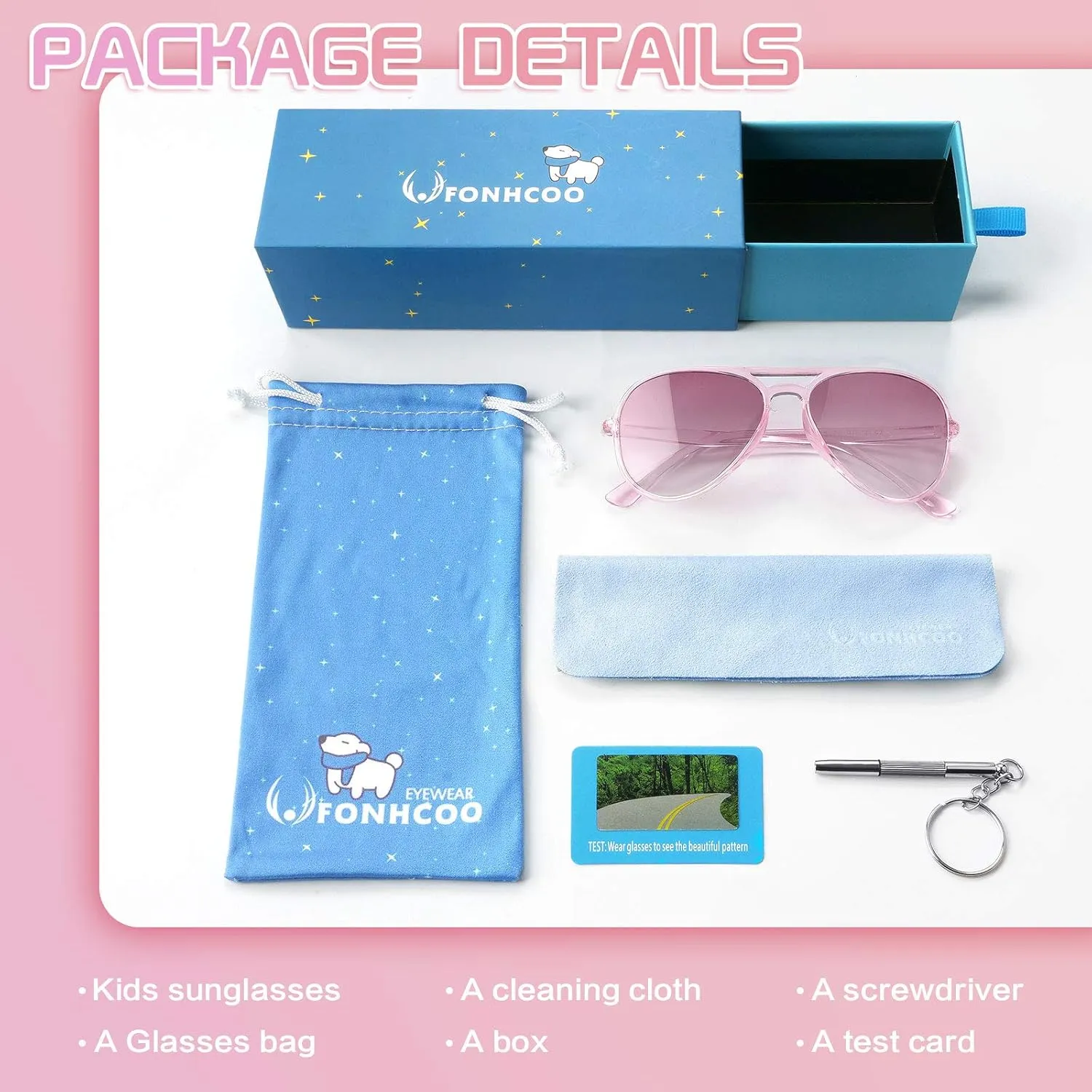 FONHCOO Kids Polarized Sunglasses for Girls Boys Aviator Toddler Sunglasses with Flexible Frame, UV400 Protection, Age 5-12