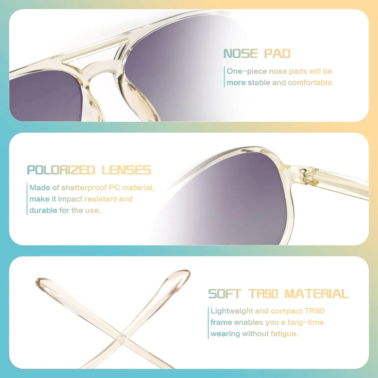 FONHCOO Kids Polarized Sunglasses for Girls Boys Aviator Toddler Sunglasses with Flexible Frame, UV400 Protection, Age 5-12