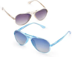 FONHCOO Kids Polarized Sunglasses for Girls Boys Aviator Toddler Sunglasses with Flexible Frame, UV400 Protection, Age 5-12
