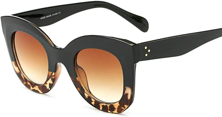 Freckles Mark Thick Fashion Butterfly Sunglasses for Women Trendy Round Cat Eye Sun Glasses