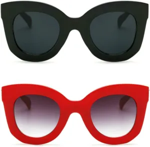 Freckles Mark Thick Fashion Butterfly Sunglasses for Women Trendy Round Cat Eye Sun Glasses