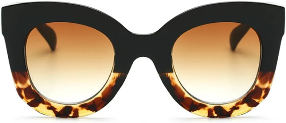 Freckles Mark Thick Fashion Butterfly Sunglasses for Women Trendy Round Cat Eye Sun Glasses