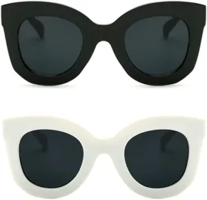Freckles Mark Thick Fashion Butterfly Sunglasses for Women Trendy Round Cat Eye Sun Glasses