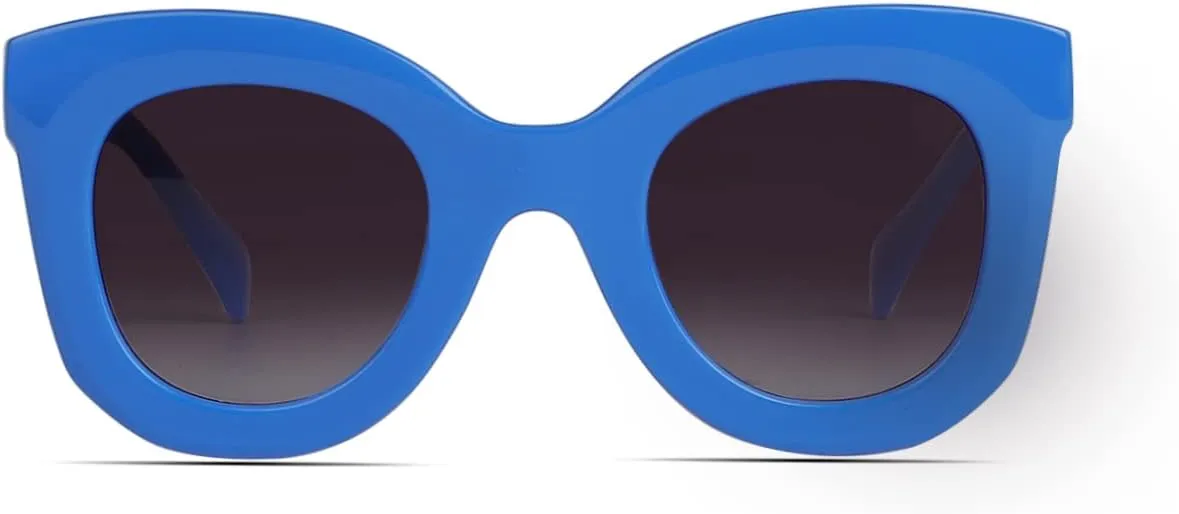 Freckles Mark Thick Fashion Butterfly Sunglasses for Women Trendy Round Cat Eye Sun Glasses