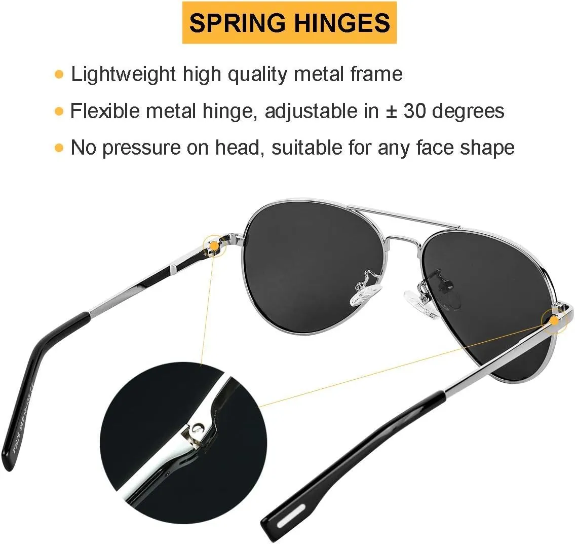 Gleyemor Aviator Sunglasses, Polarized 52MM Frame for Small Faces