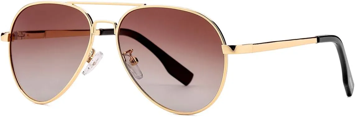 Gleyemor Aviator Sunglasses, Polarized 52MM Frame for Small Faces