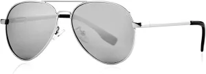 Gleyemor Aviator Sunglasses, Polarized 52MM Frame for Small Faces