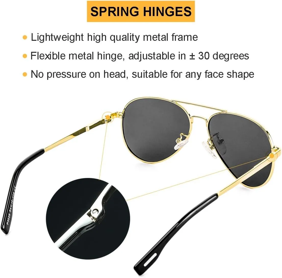 Gleyemor Aviator Sunglasses, Polarized 52MM Frame for Small Faces