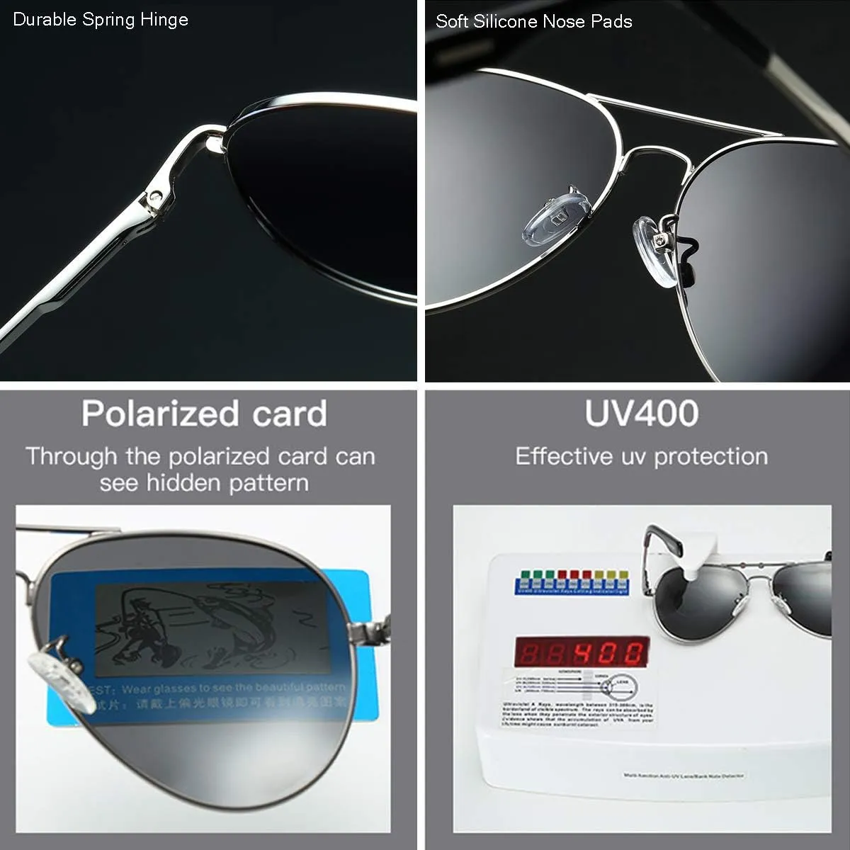 Gleyemor Aviator Sunglasses, Polarized 52MM Frame for Small Faces