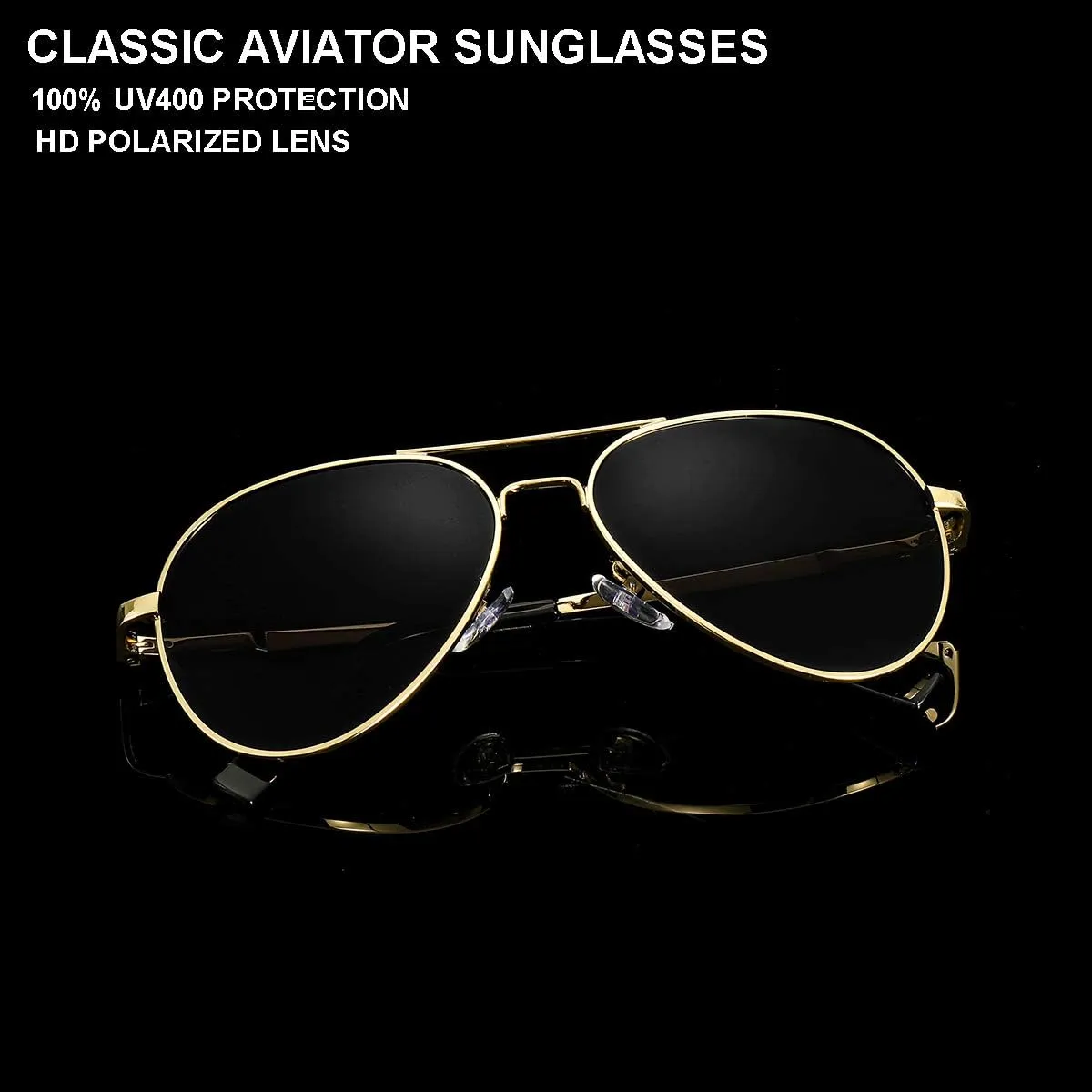 Gleyemor Aviator Sunglasses, Polarized 52MM Frame for Small Faces
