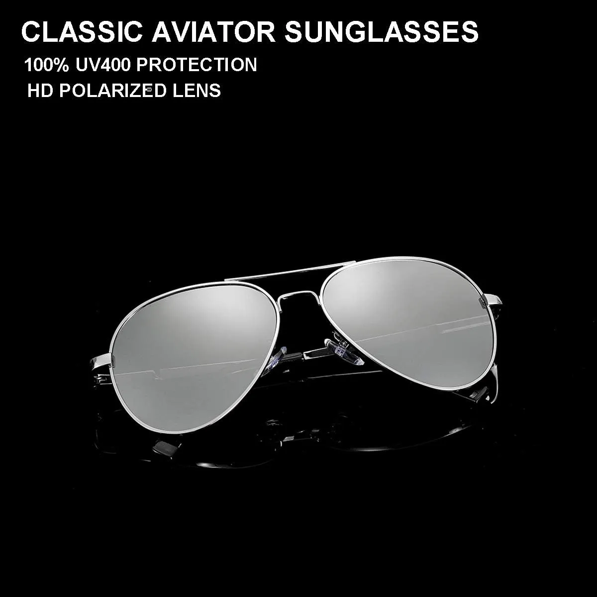 Gleyemor Aviator Sunglasses, Polarized 52MM Frame for Small Faces
