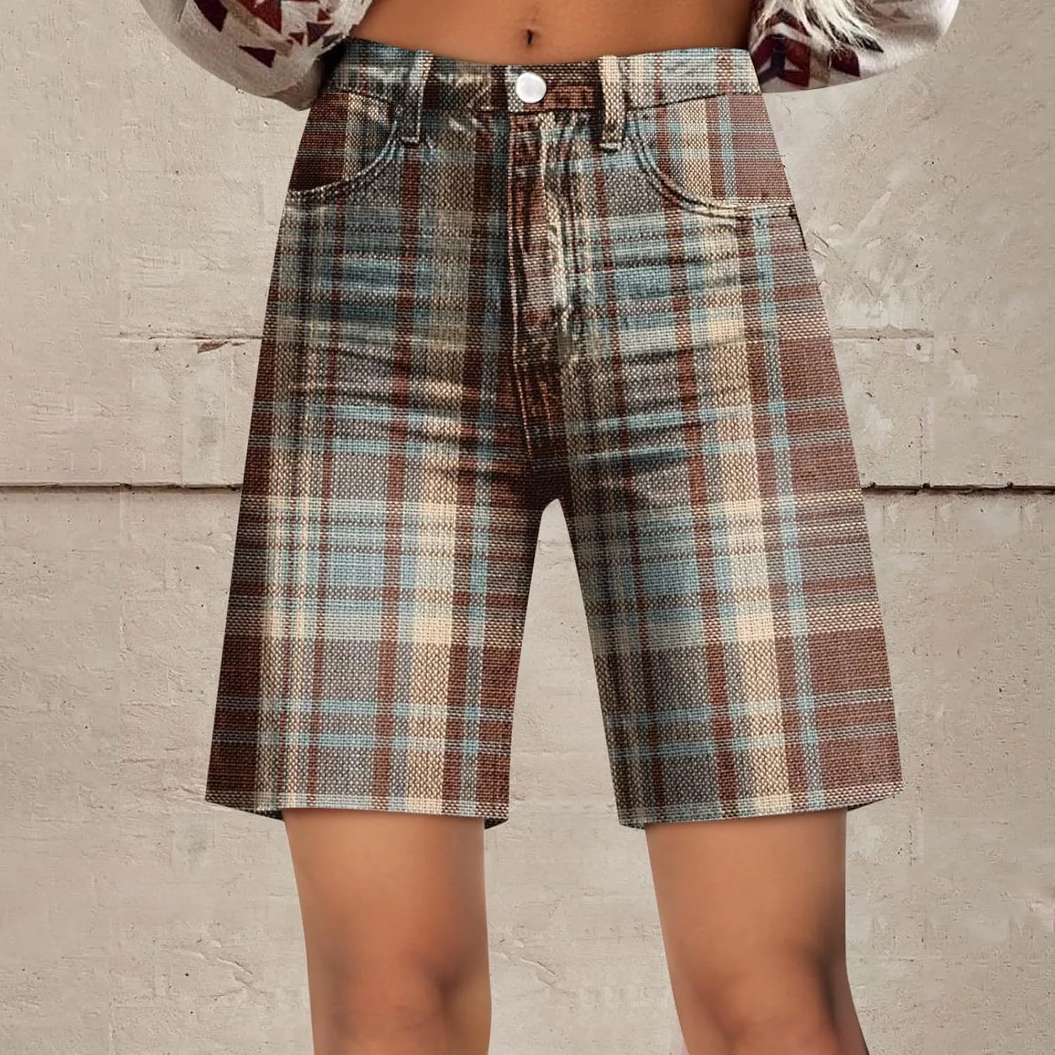 GOFULY Summer Shorts for Women High Waistd Knee Length Fashion Casual Shorts with Pockets Lightweight Beach 2025 Outfits