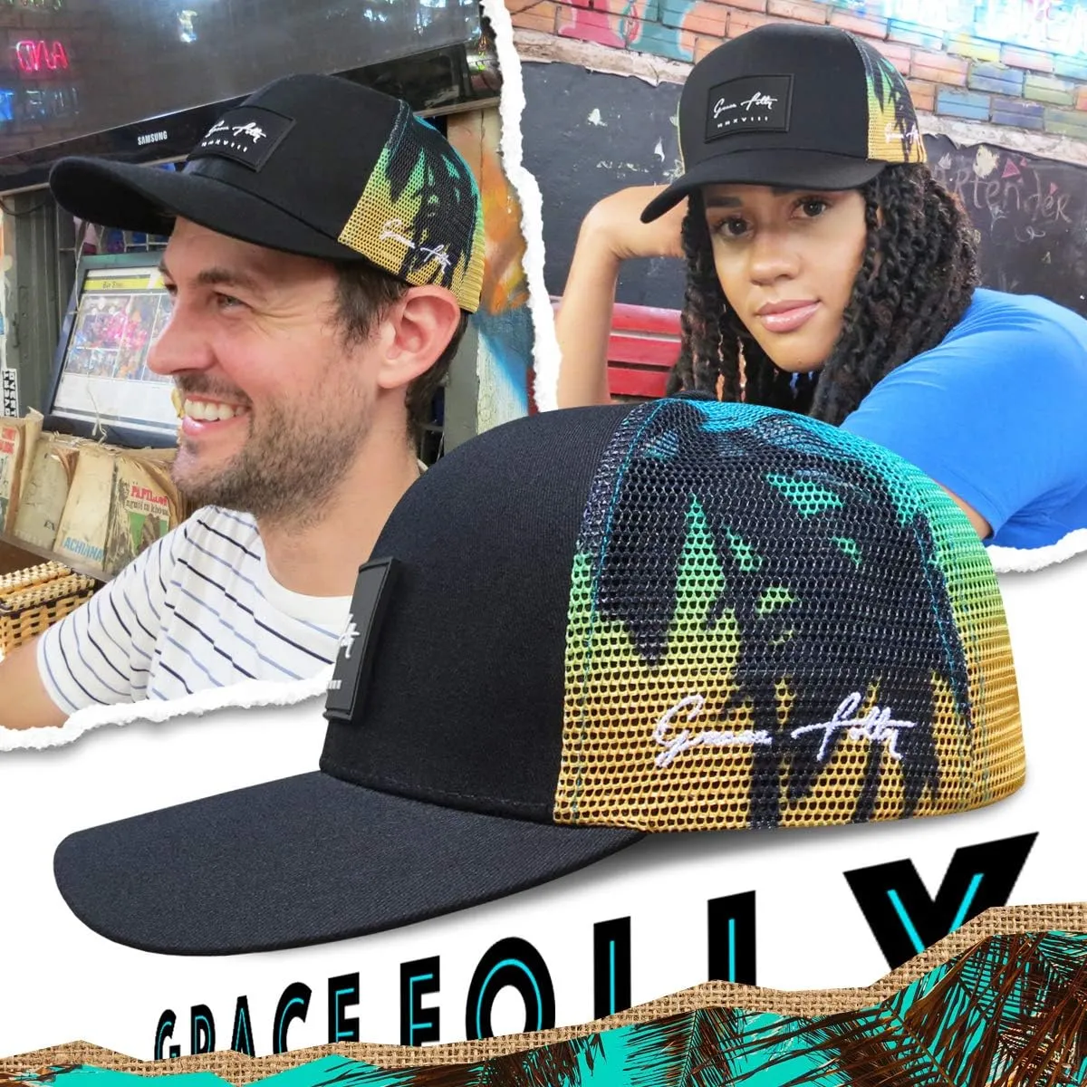 Grace Folly Trucker Hat for Men or Women- Many Cool Designs