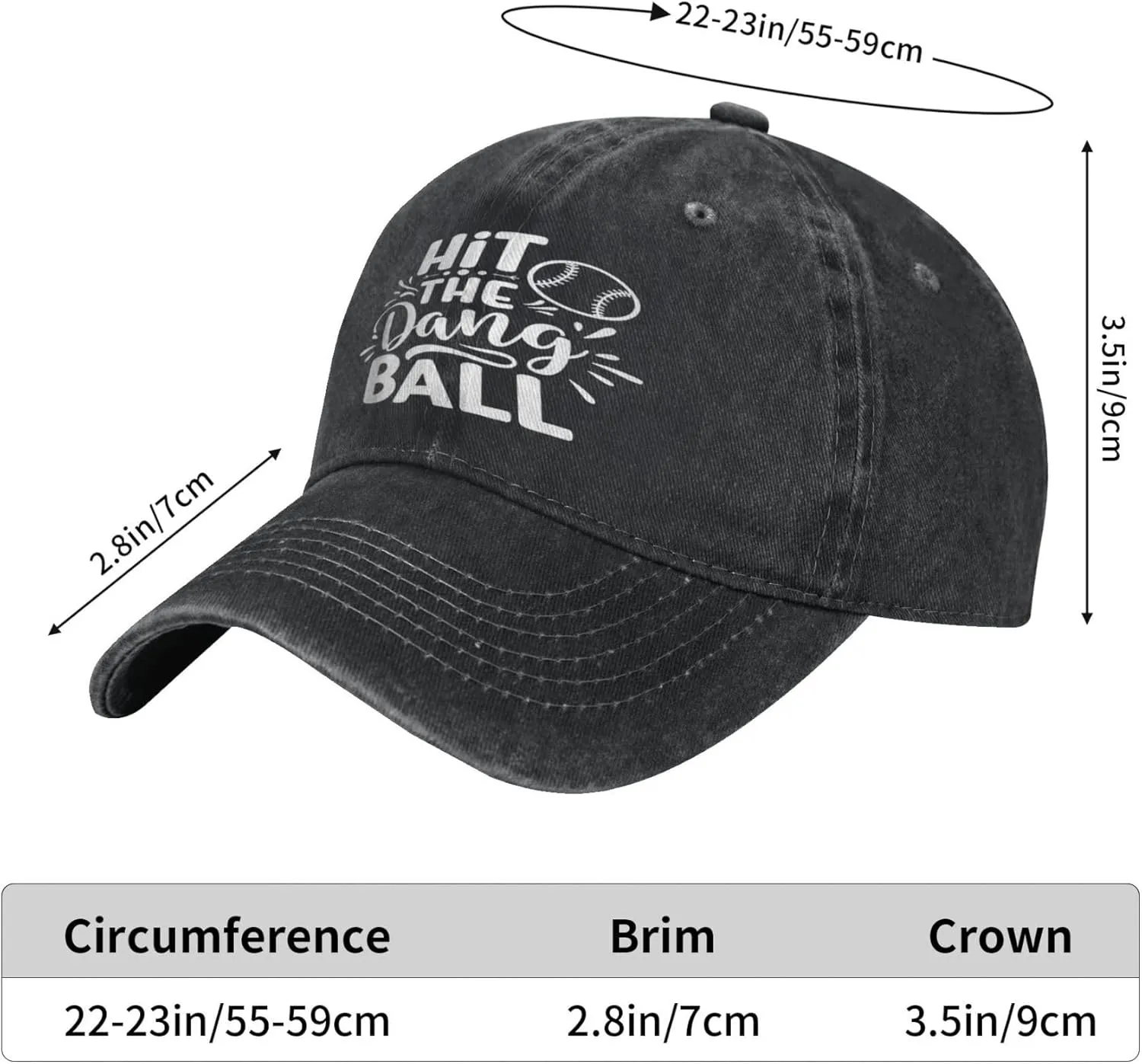 Hit The Dang Ball Hat for Men Black Women Funny Humor Trucker Hats for Dad Dirty