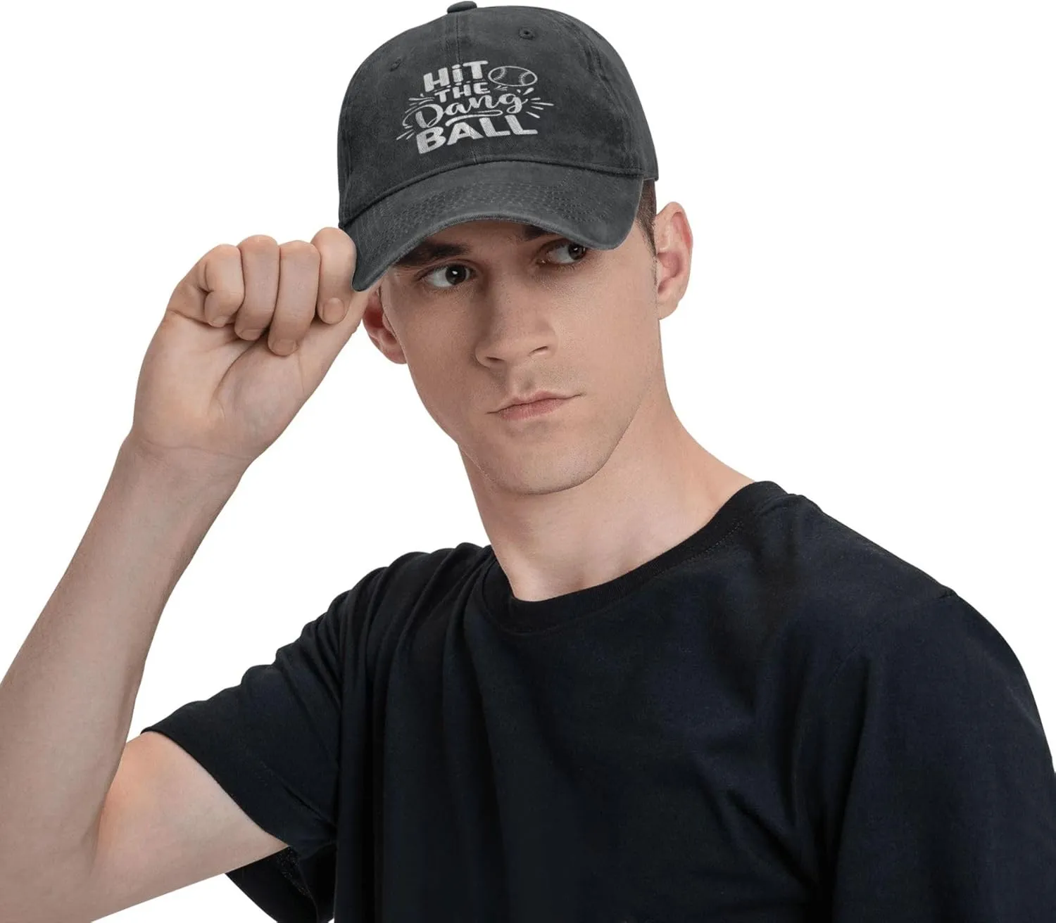 Hit The Dang Ball Hat for Men Black Women Funny Humor Trucker Hats for Dad Dirty