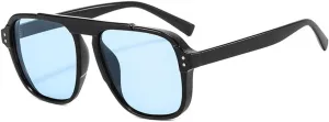 HYLLE Retro Square Aviator Sunglasses Women Men 70s Vintage Trendy Plastic Frame Sun Glasses