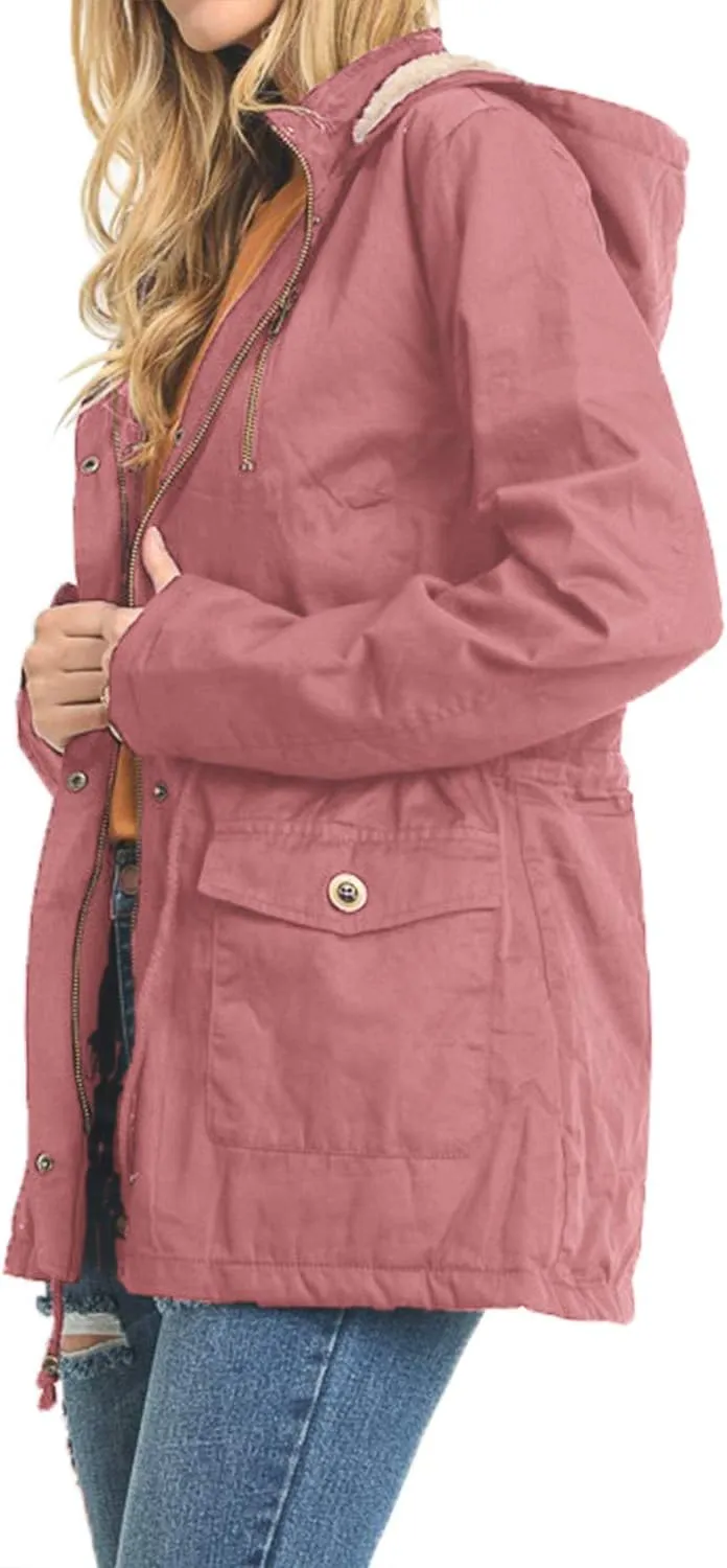 J. LOVNY Womens Zip Up Utility Anorak Safari Jacket Parka (S-3XL)