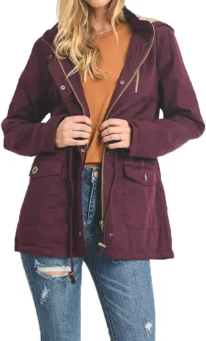 J. LOVNY Womens Zip Up Utility Anorak Safari Jacket Parka (S-3XL)