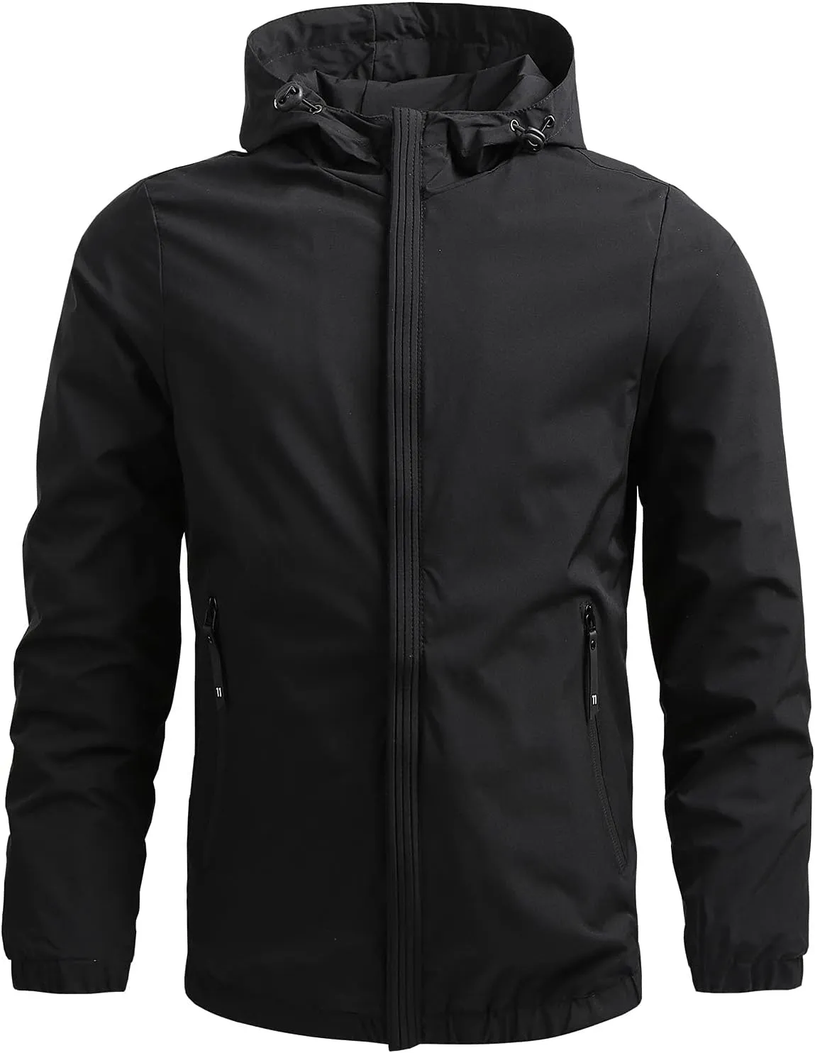 Jackets for Men, Men's Hooded Waterproof Jacket Lightweight Rain Jacket Outdoor Casual Workout Sportswear Jackets