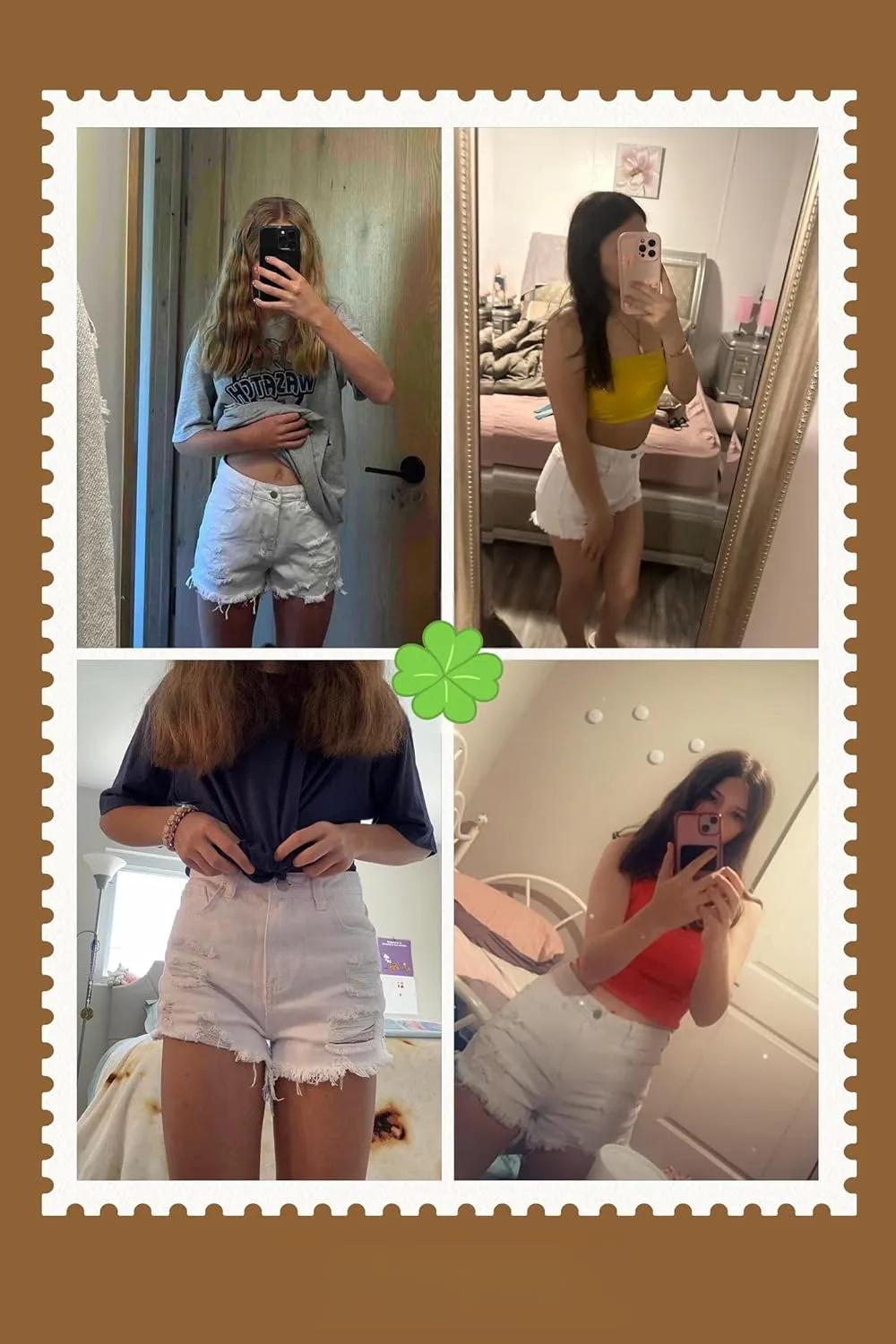 Jean Shorts for Teen Girls Ripped Raw Hem High Waist Straight Leg Cute Summer Y2K Denim Shorts 13Y-16Y