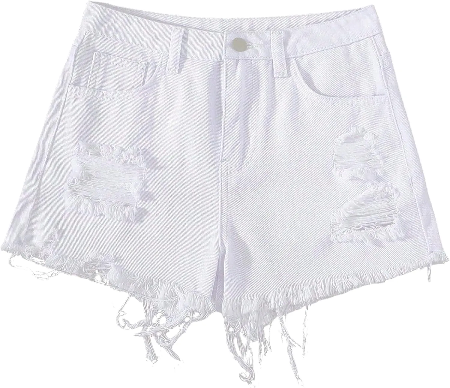 Jean Shorts for Teen Girls Ripped Raw Hem High Waist Straight Leg Cute Summer Y2K Denim Shorts 13Y-16Y