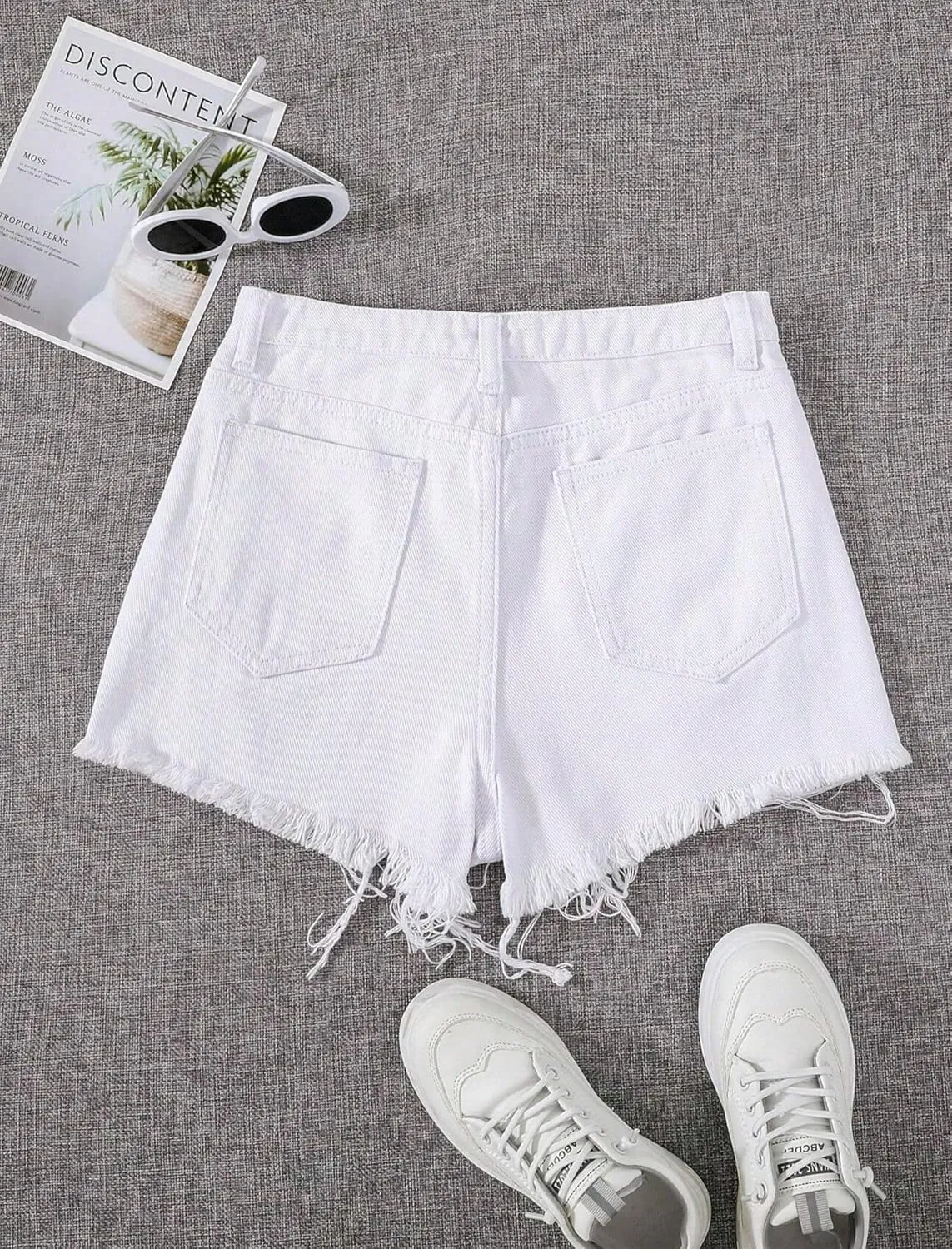 Jean Shorts for Teen Girls Ripped Raw Hem High Waist Straight Leg Cute Summer Y2K Denim Shorts 13Y-16Y