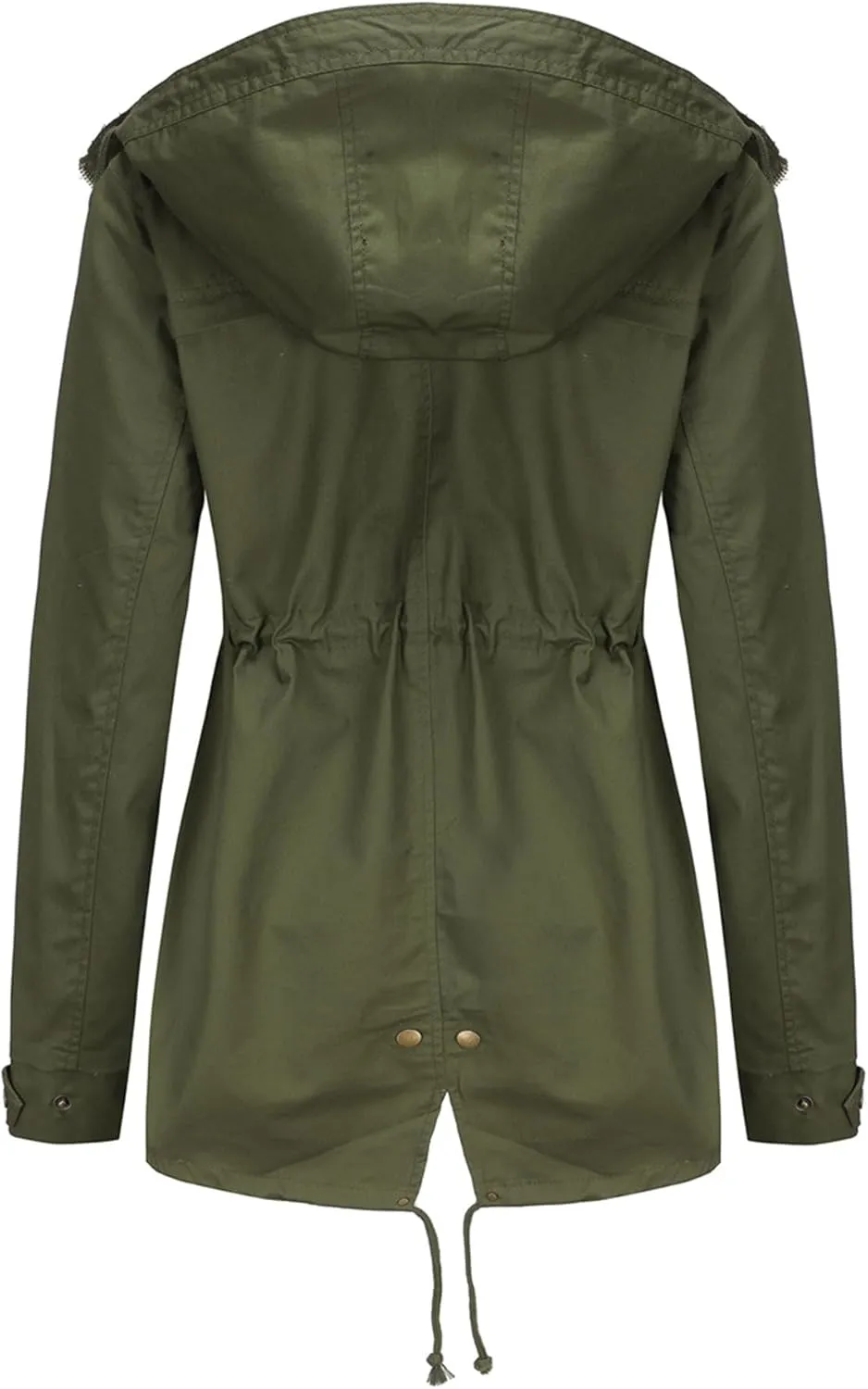 JEsilunmaMY Women's Lightweight Military Anorak Jackets Safari Hoodie Utility Drawstring Coat Windproof Windbreaker Raincoats