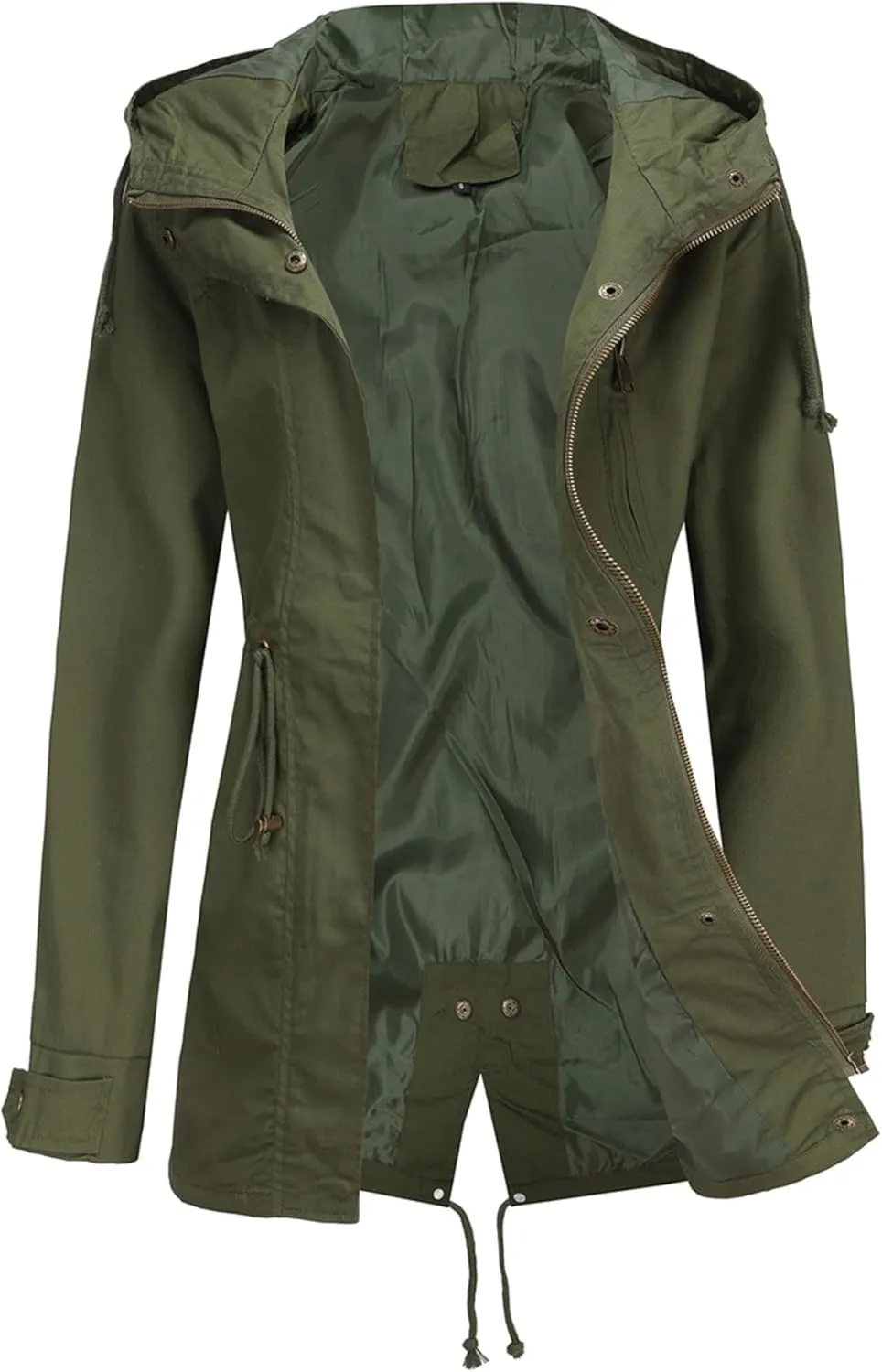 JEsilunmaMY Women's Lightweight Military Anorak Jackets Safari Hoodie Utility Drawstring Coat Windproof Windbreaker Raincoats